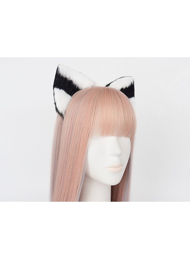 Striped cat ears cat tail stockings set cute cosplay over-the-knee socks cosplay birthday party cos props - Image 3